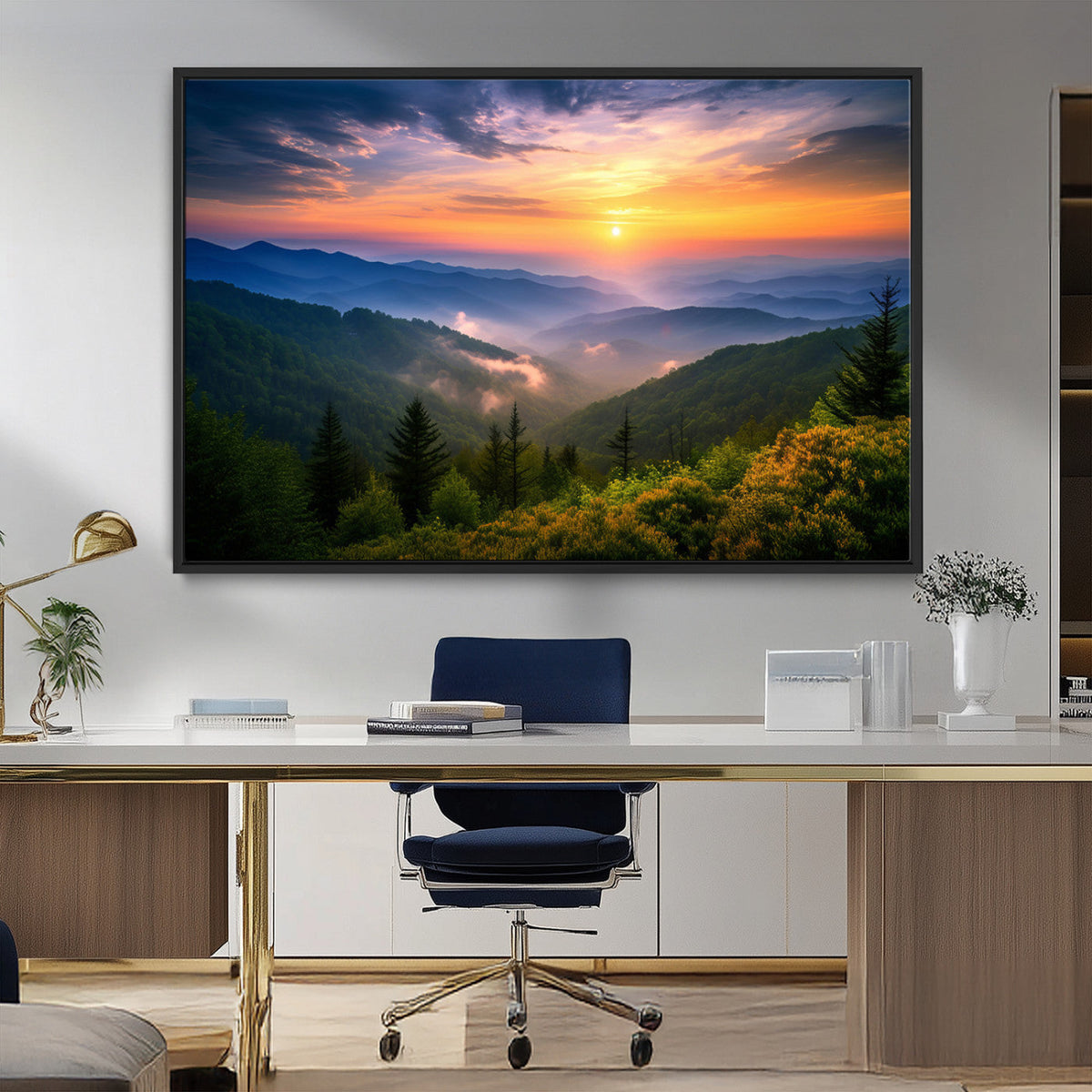 Majestic Mountain Sunrise Print | Landscape Wall Art |
