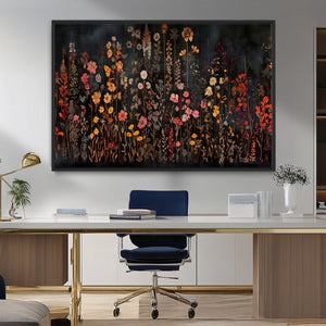 Large Floral Painting Print Illustration Flowers Canvas Wall