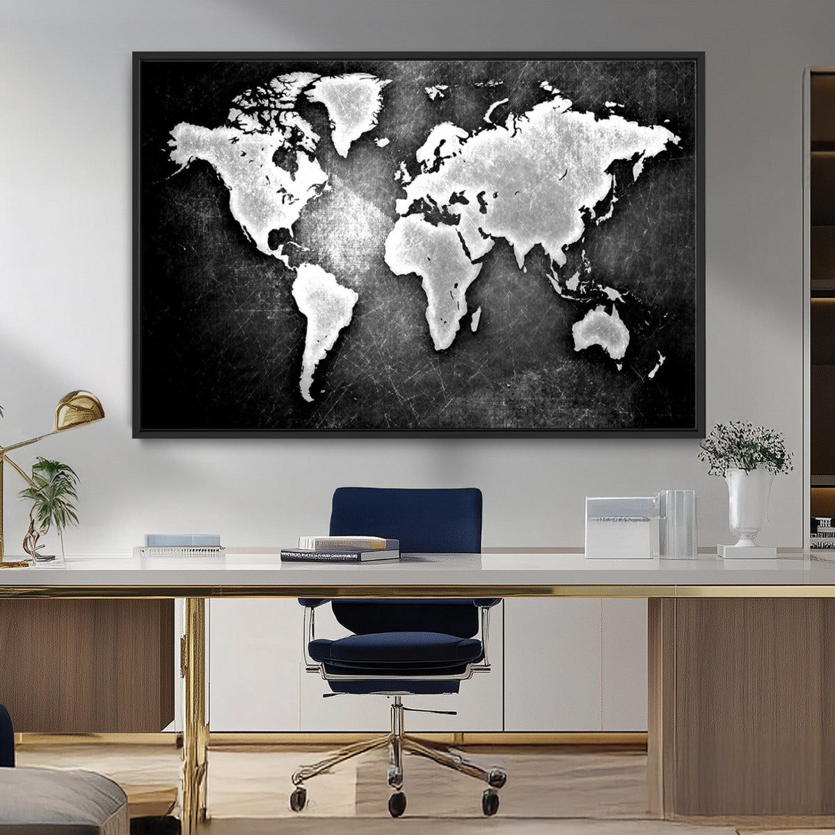 World Map Wall Art Canvas Print – Framed Wall Art for