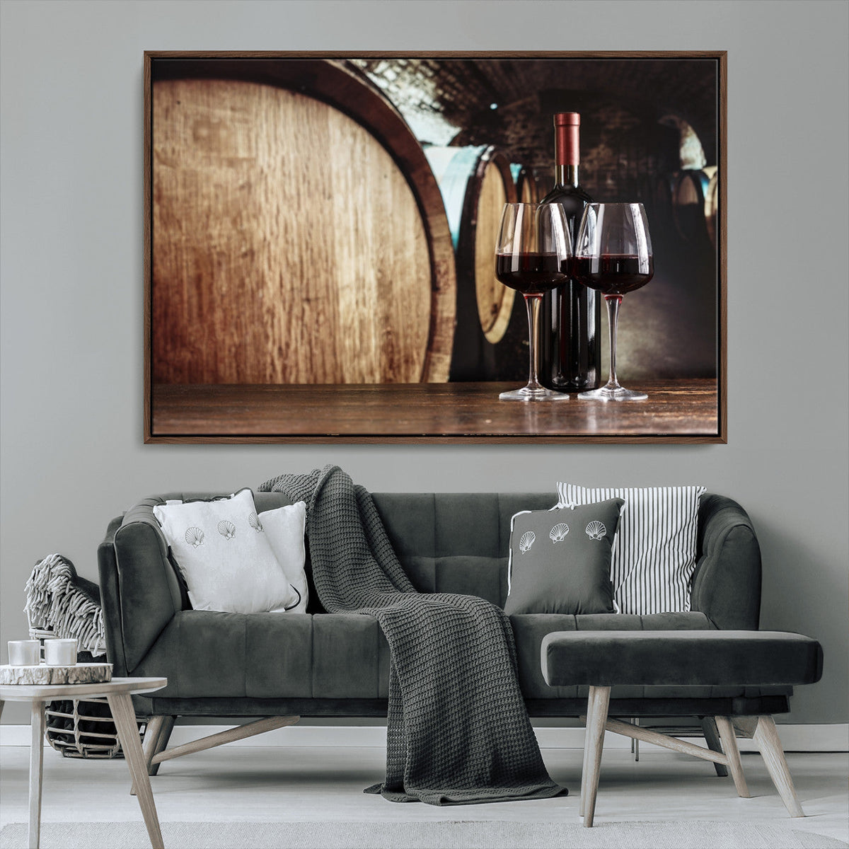 Wine and Barrel Wall Art Canvas Print