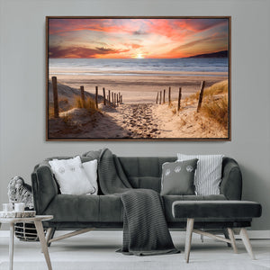 Sunset on the Sea Wall Art Canvas Print
