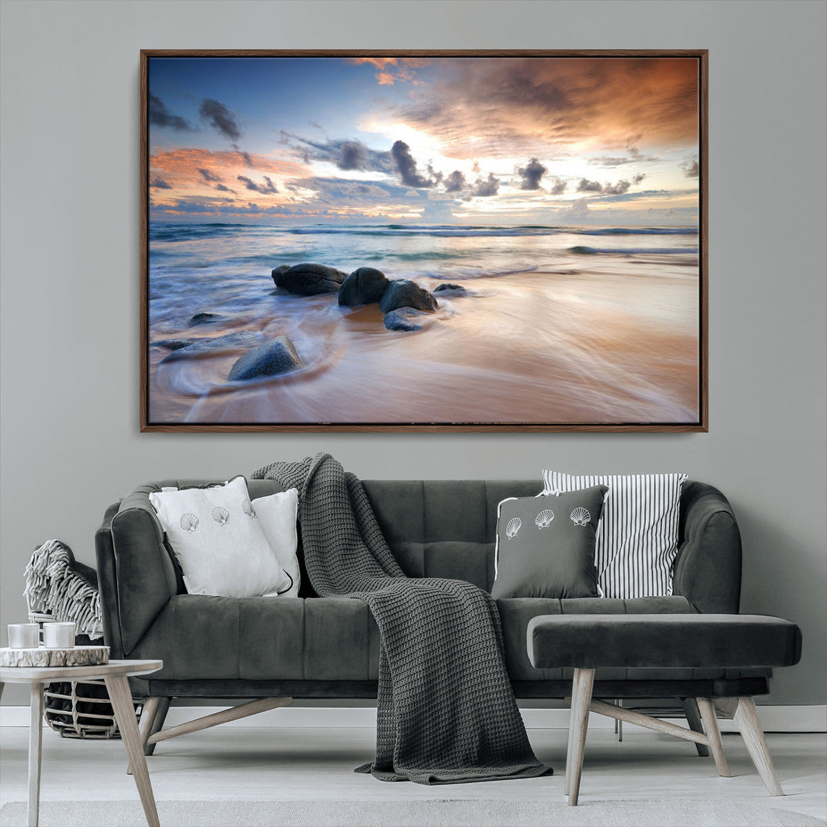Serene Weather On The Beach Wall Art Canvas Print