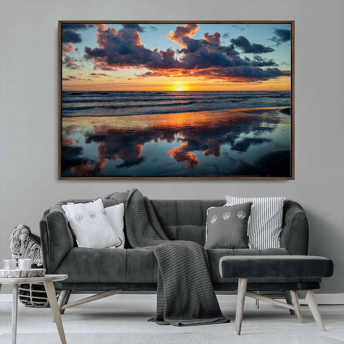 Beach Sunset Print - Stunning Ocean Canvas Artwork with
