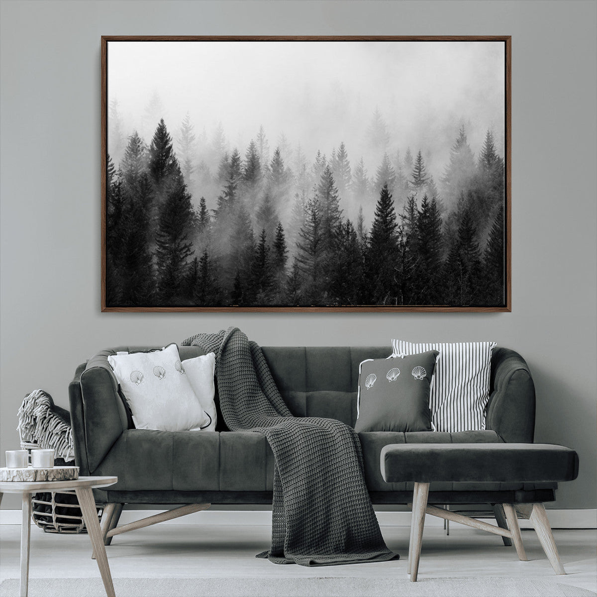 Fogy Forest Canvas Wall Art Print - Mountain Wall Art with
