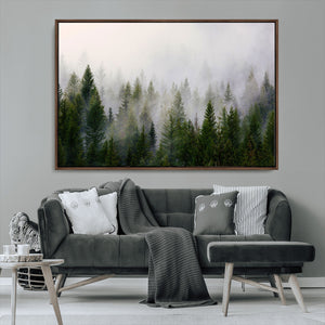 Forest Wall Art Canvas Print | Foggy Forest Wall Art | Pine