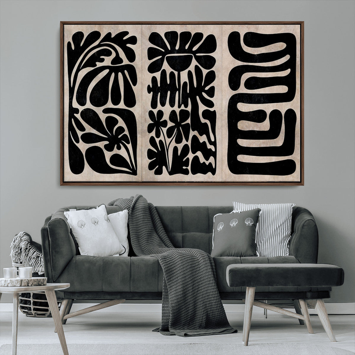 Canvas Print Wall Art Abstract Art Boho, Framed Boho Art