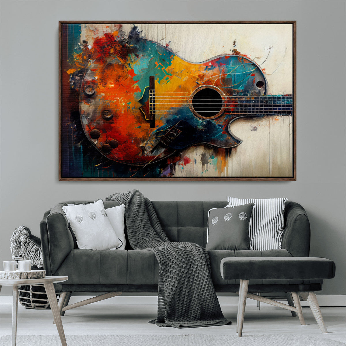 Abstract Guitar Wall Art Canvas | Vibrant Music-Inspired Art