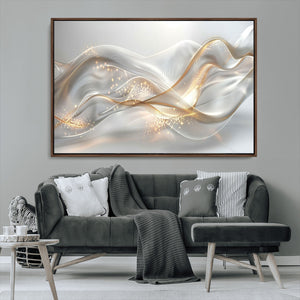 Abstract art Grey and Gold Lines Wall Art