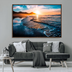 Sunset Beach Ocean Canvas Wall Art – Tranquil Ocean