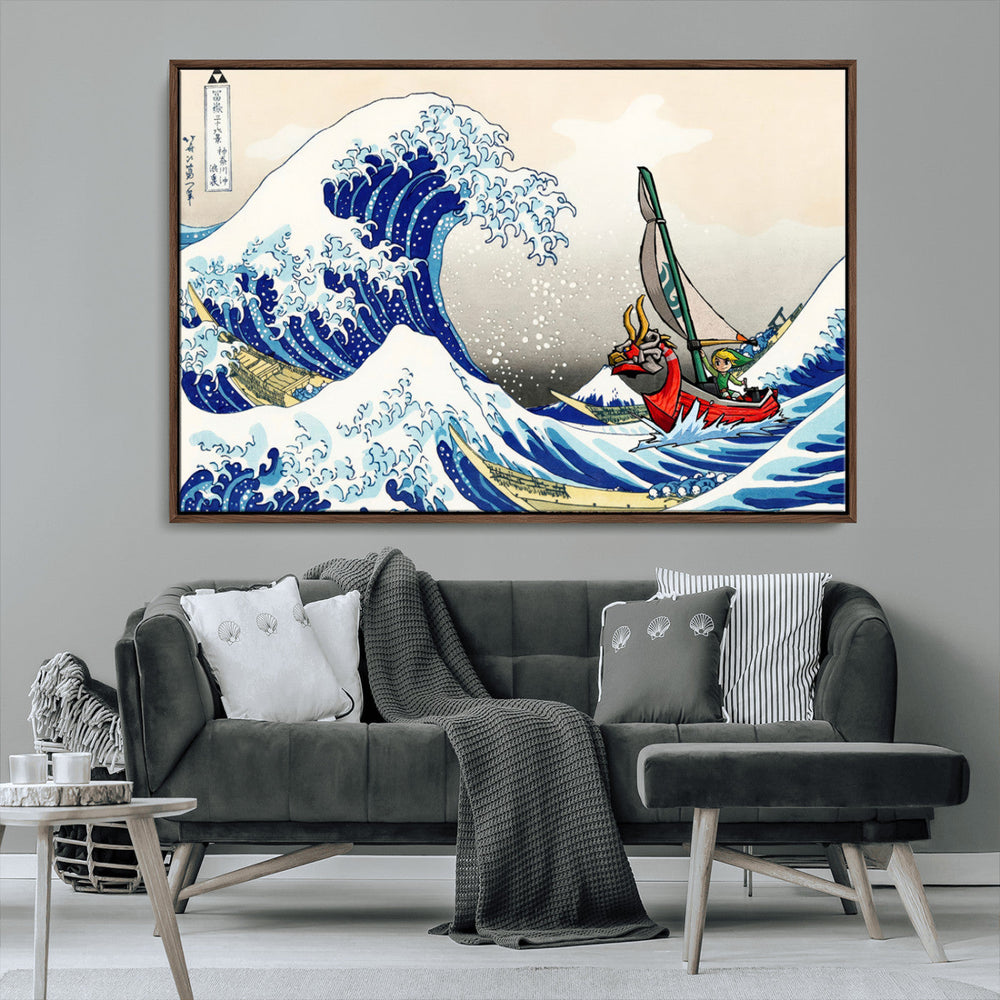 Katsushika Hokusai Kanagawa Giant Wave Wall Art Canvas Print
