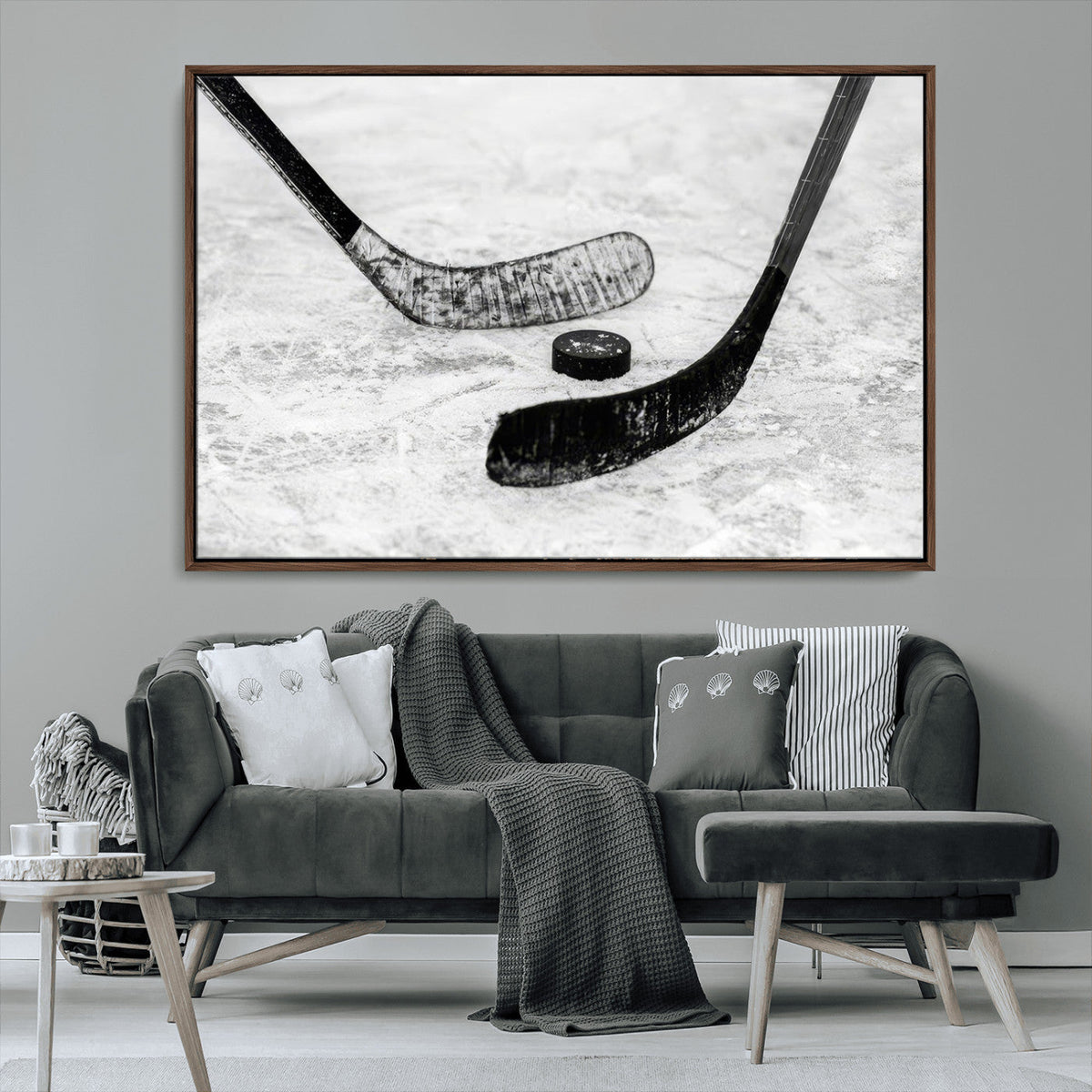 Winter Ice Hockey Sport Canvas Wall Art Print - Hockey Wall