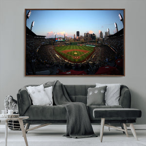 PNC Park Evening Game Triple Canvas Wall Art - Pittsburgh