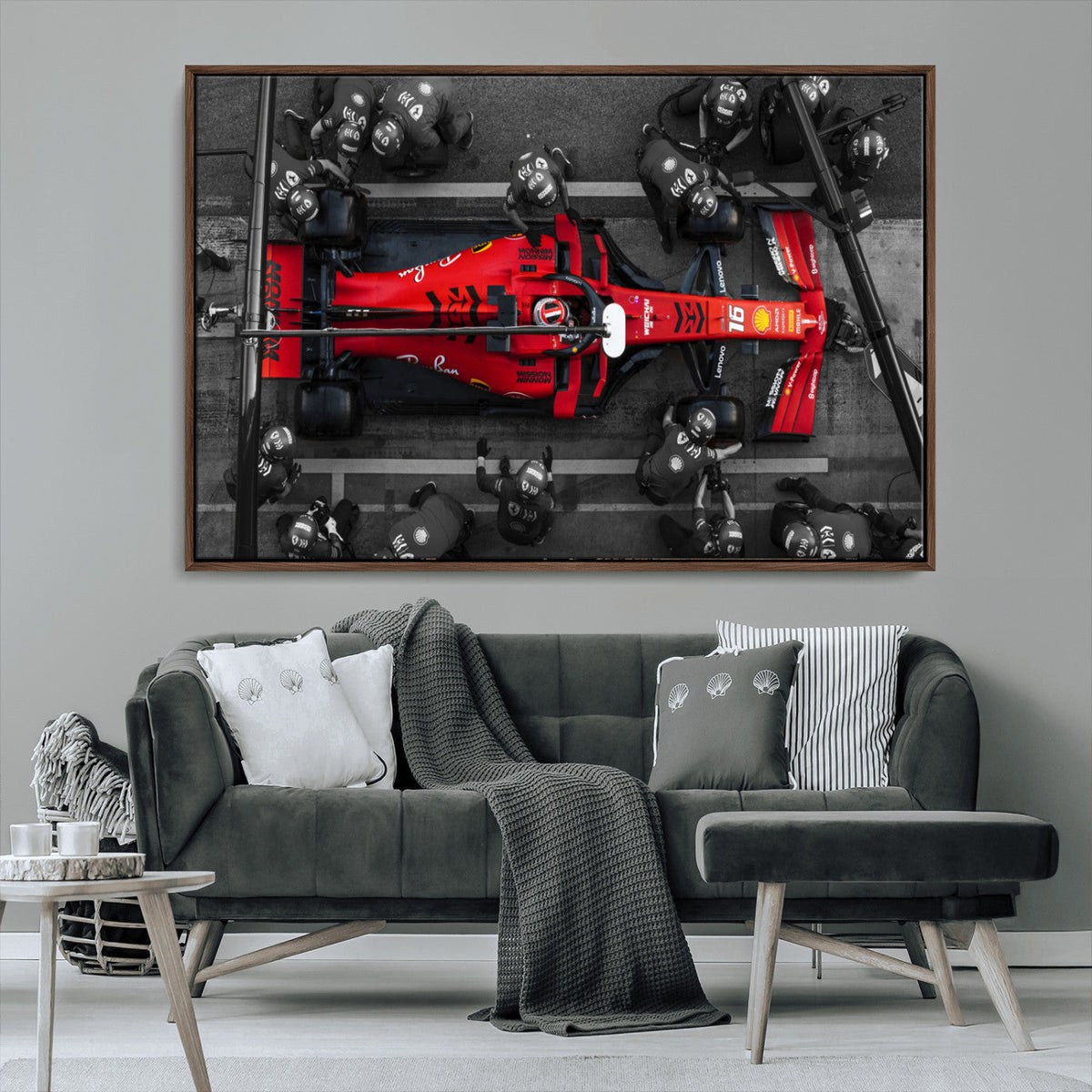 Ferrari Pit Stop Canvas Wall Art – Precision and Speed