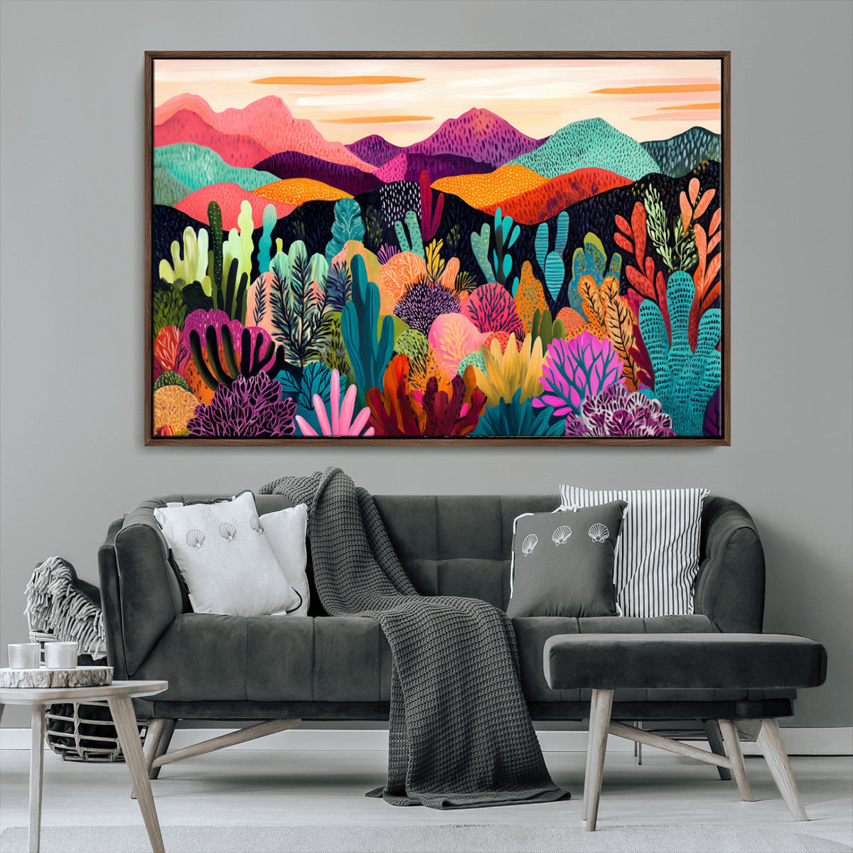 Abstract Kusama Print - Landscape Canvas Wall Art Print -