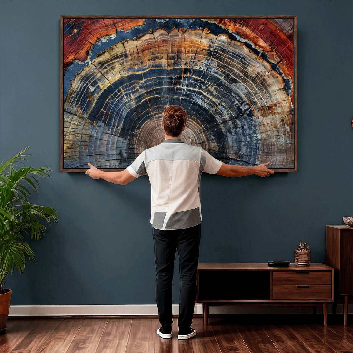 Abstract Tree Ring Wall Art Canvas Print