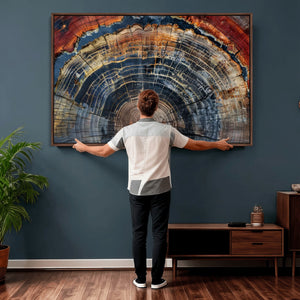 Abstract Tree Ring Wall Art Canvas Print