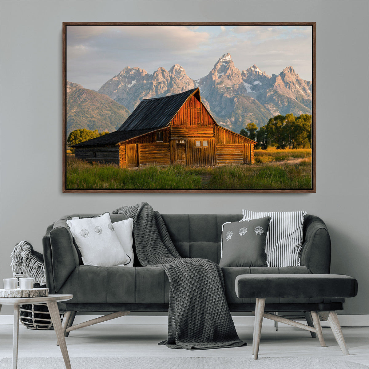 Rustic Barn Wall Art Canvas Print – Framed Grand Teton Park