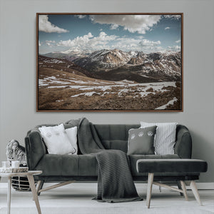 Mountain Landscape Wall Art Canvas Print – Framed Snowy