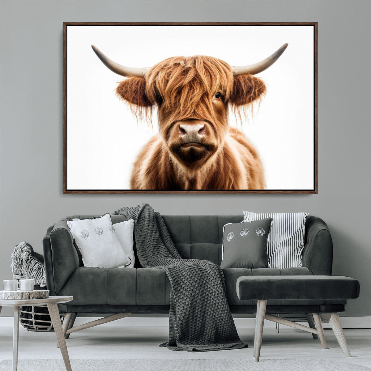 Scottish Highland Cow Canvas Print, Framed Highland Cow