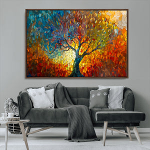 Yggdrasil Tree of Life Mosaic Stained Glass Wall Art, Tree