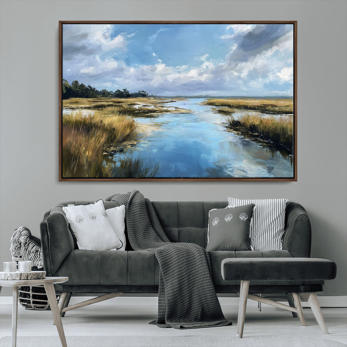 Marshland Wall Art Canvas Print – Serene Water Reflection