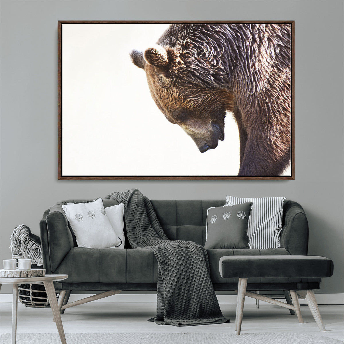 Grizzly Bear Canvas Wall Art Print – Framed Wildlife Nature