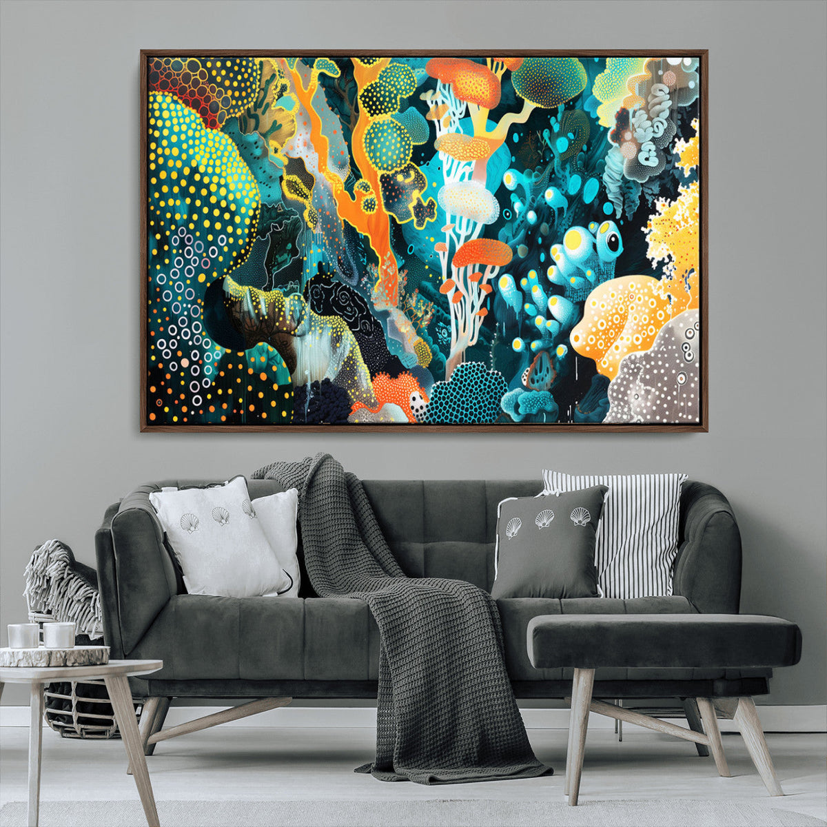 Vivid Underwater Coral Reef Wall Art Canvas Print,
