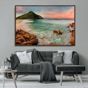 Coastal Landscape Wall Art Canvas Print – Rocky Shore and