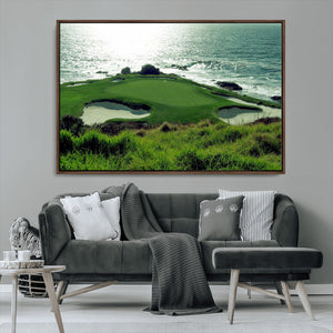 Coastal Golf Course Wall Art Canvas Print – Scenic Green