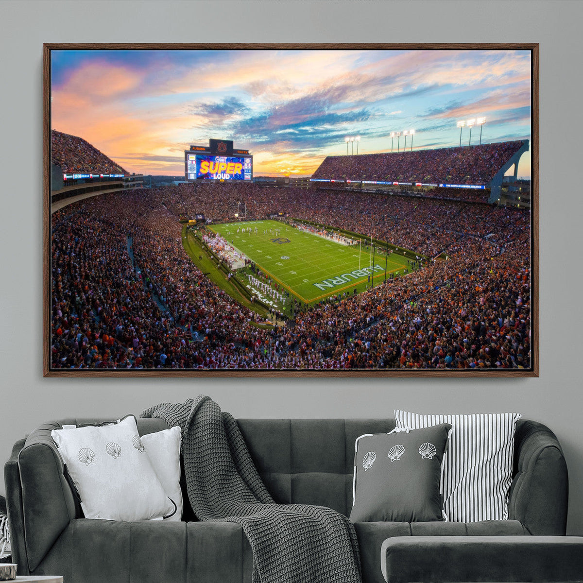 Jordan-Hare Stadium Wall Art Canvas Print, Football Stadium
