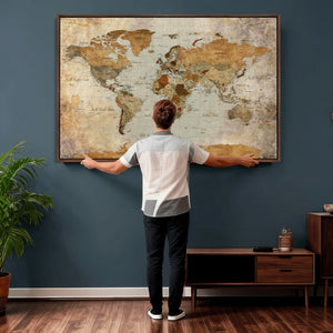 World Map Canvas Print – Detailed Map of the World Wall Art