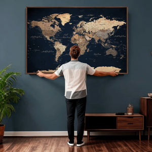 World Map Canvas Print – Detailed Map of the World Wall Art