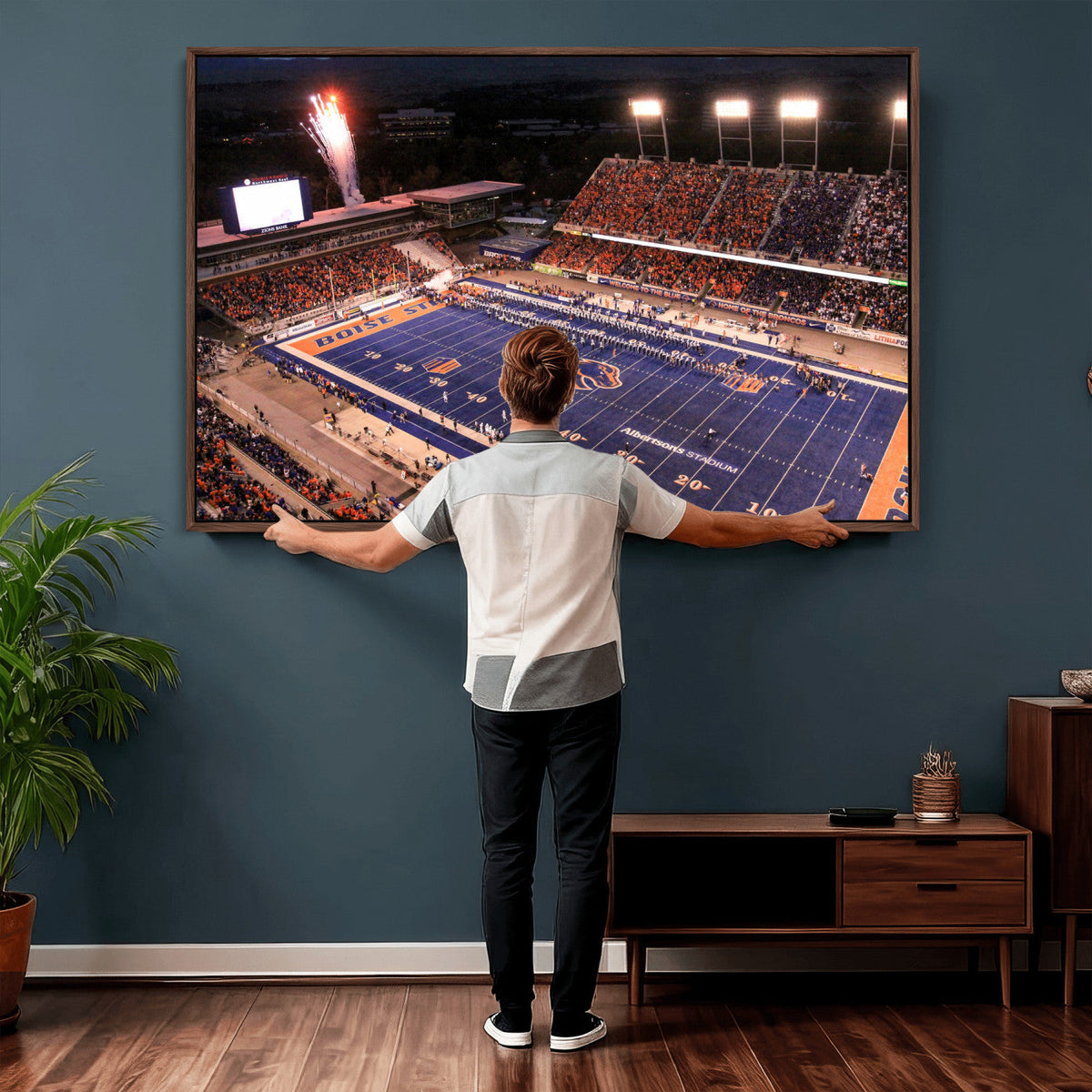 Boise State Stadium Large Wall Art Canvas Print for Living