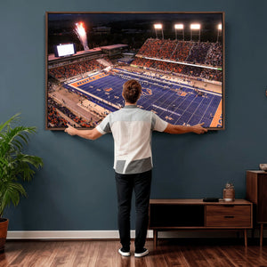 Boise State Stadium Large Wall Art Canvas Print for Living