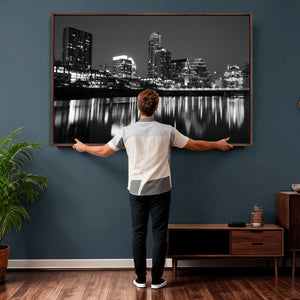 Austin Skyline Wall Art Canvas Print, Austin Downtown Night