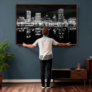 Baltimore Skyline Wall Art Canvas Print, Baltimore Downtown