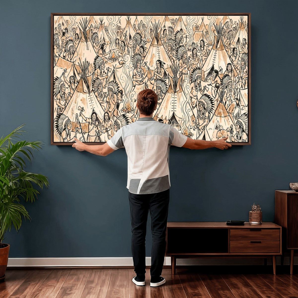 Native American Indian Wall Art Canvas Print - Abstract