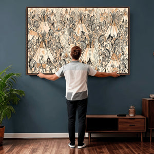 Native American Indian Wall Art Canvas Print - Abstract