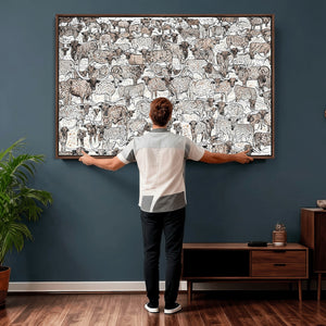 Abstract Texas Cow Wall Art Canvas Print - Farm Longhorn