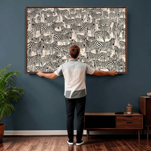 Abstract Zebra Wall Art Canvas Print for Farmhouse Decor