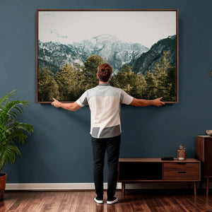 Mountain Forest Wall Art Canvas Print, Alpine Landscape