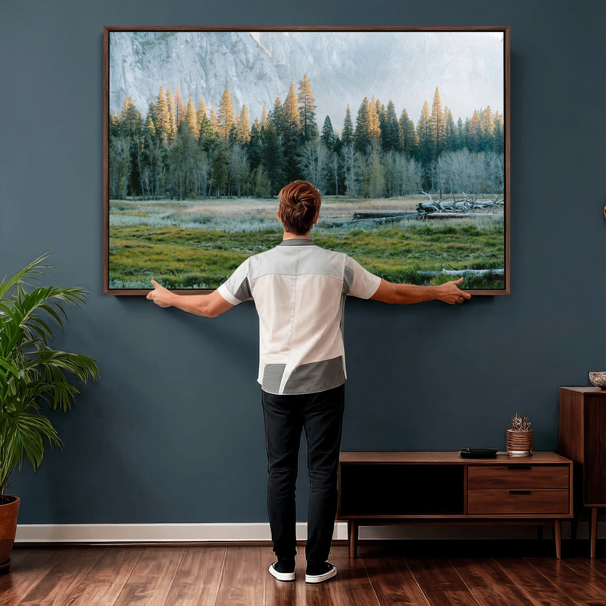 Forest Meadow Wall Art Canvas Print, Pine Tree Landscape