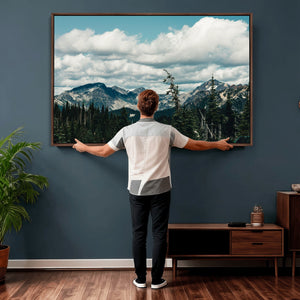 Mountain Forest Wall Art Canvas Print, Alpine Pine Tree