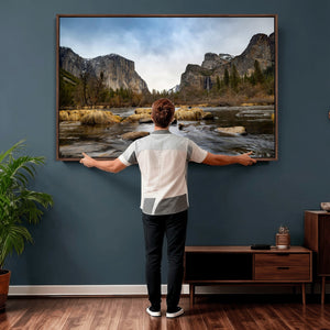 Yosemite Valley Mountain Landscape Wall Art Canvas Print,