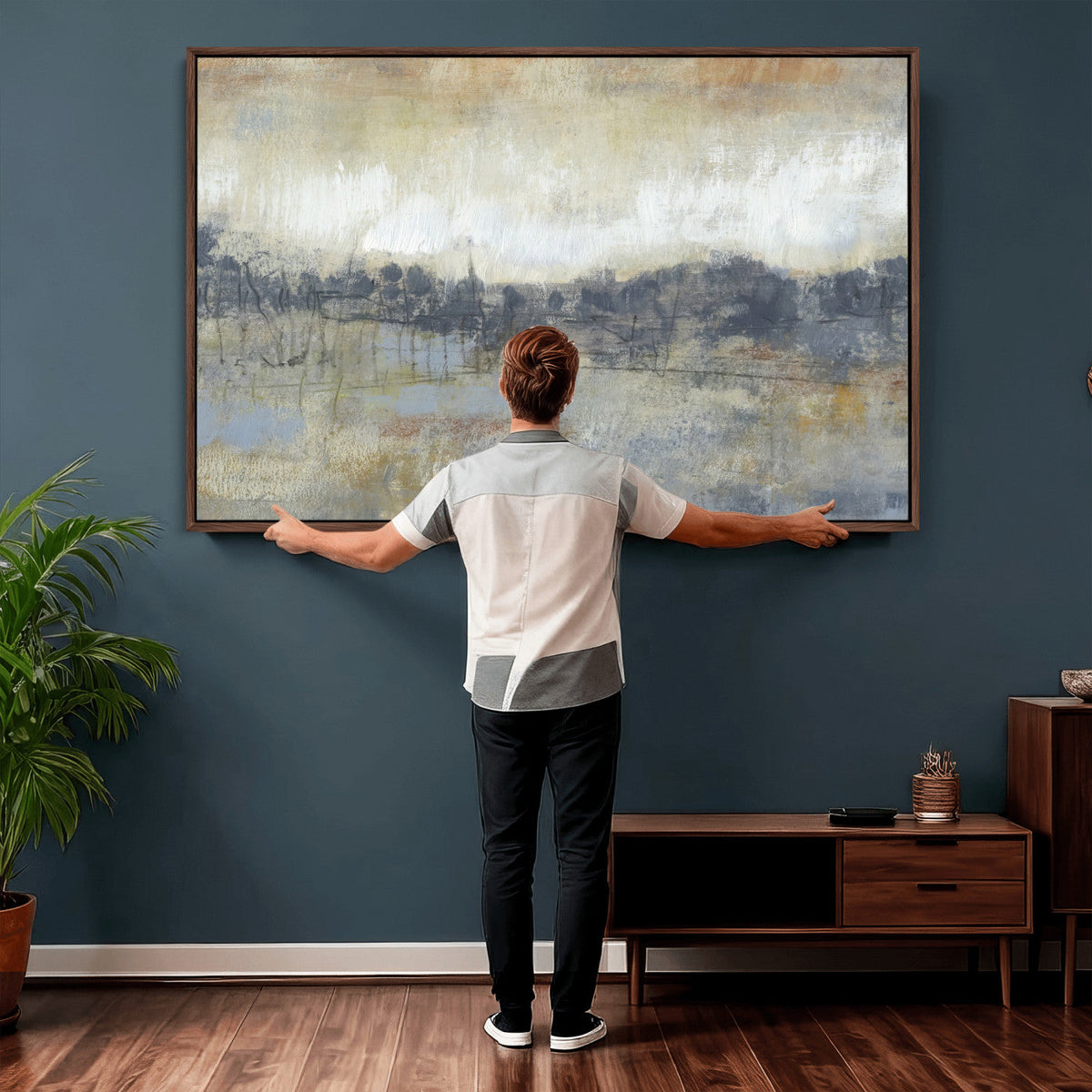 Abstract Neutral Landscape Painting Wall Art