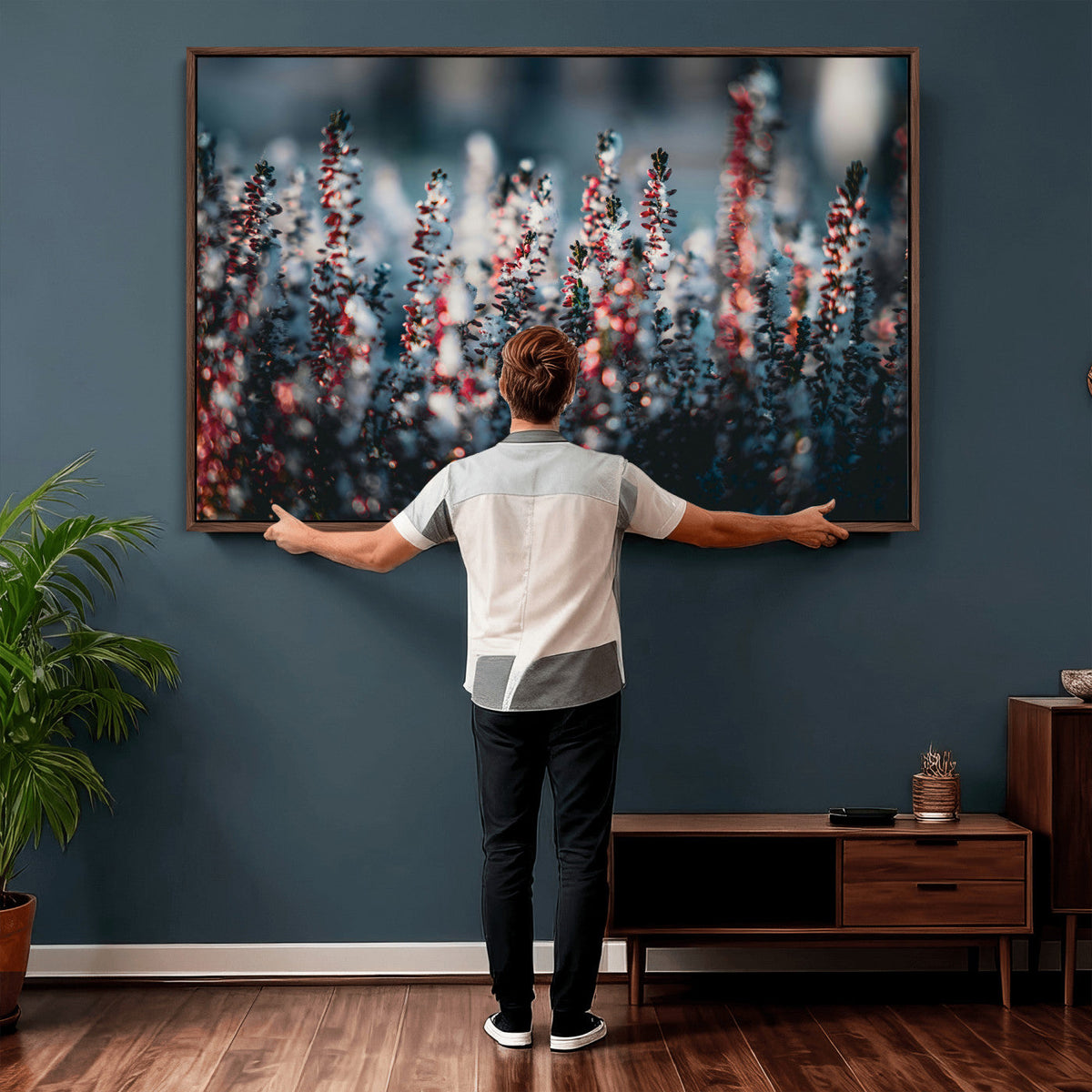 Winter Heather Wall Art Canvas Print, Frosted Floral Nature