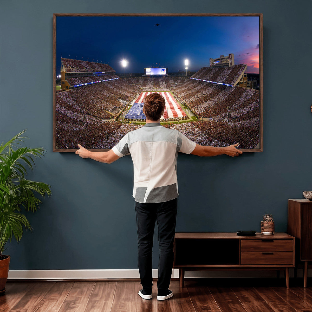 Oklahoma Sooners Memorial Stadium Wall Art Canvas Print,