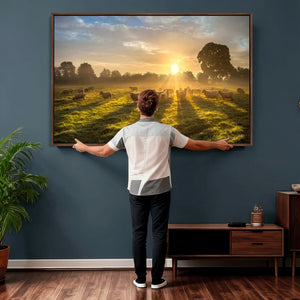 Sheep Wall Art Canvas Print – Rural Farm Animal Artwork