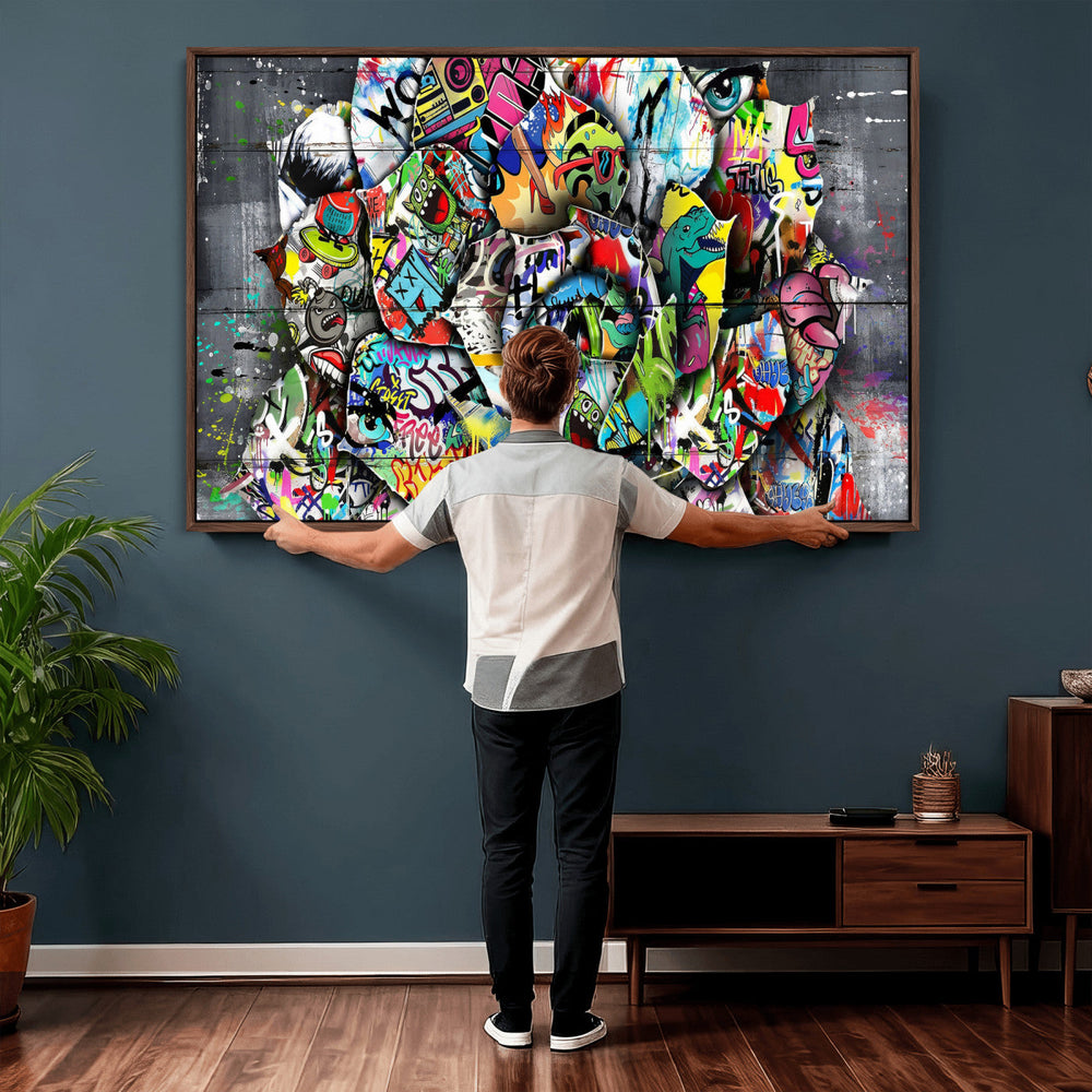 Abstract Graffiti Collage Street Art Wall Art Canvas Print