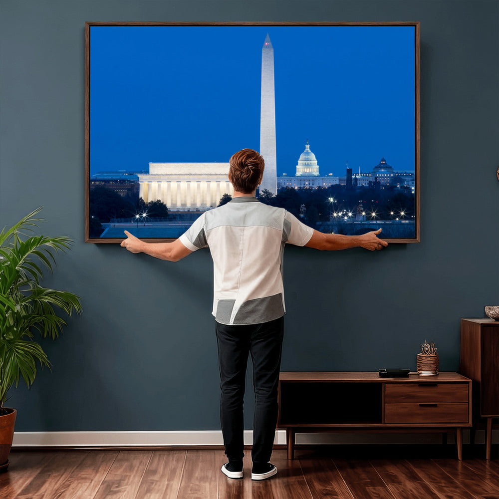 Washington DC Skyline Wall Art Canvas Print – Lincoln